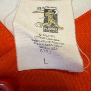 Nike MLB Orange and White Button-Down Casual Shirt